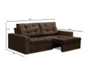 Ver imagem 3 de Sofá Retrátil 2 Lugares 1,80m Lia Suede Marrom Madelina Decor