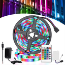 Ver imagem 1 de Flita Led Colorida Rgb 5 Metros 12v 2835 Controle e Fonte