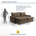 Ver imagem 3 de Sofá Cama Reclinável 200cm Sevilha