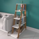 Ver imagem 3 de Kit 2 Estantes Multiuso Star A02 5 Prateleiras MDP 18mm 81,8cm Branco