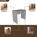 Ver imagem 7 de Escrivaninha Mesa Escritório 80cmx47cm 80cm Cinza Cristal