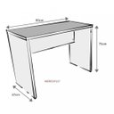 Ver imagem 3 de Escrivaninha Mesa Escritório 80cmx47cm 80cm Branca E Preto