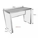 Ver imagem 3 de Escrivaninha Mesa Escritório 80CMX47CM 80cm Branca e Cinza Cristal