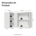 Ver imagem 2 de Armário Aéreo de Canto para Linha 60 Cm de Profundidade Branco/crema Vik Madesa
