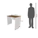 Ver imagem 3 de Escrivaninha Mesa Escritório 80cmx47cm 80cm Branca E Carvalho Mel