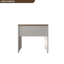 Ver imagem 6 de Escrivaninha Mesa Escritório 80cmx47cm 80cm Branca E Carvalho Mel