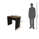 Ver imagem 3 de Escrivaninha Mesa Escritório 80cmx47cm 80cm Preto E Carvalho Mel