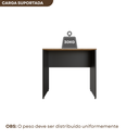 Ver imagem 4 de Escrivaninha Mesa Escritório 80cmx47cm 80cm Preto E Carvalho Mel