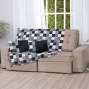 Ver imagem 3 de Xale de Jacquard Manta de Sofá Poltrona Cama 1,35m X 1,50m:tabuleiro Preto