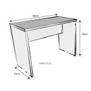 Ver imagem 3 de Escrivaninha Mesa Escritório 90CMX47CM 90cm Branca e Cinza Cristal