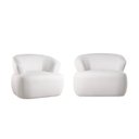 Ver imagem 3 de Conjunto 2 Poltronas Orgânicas Base Giratória e Estofada Zoe Yescasa Bege Off White