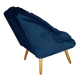 Poltrona Decorativa Verona Suede Pé Palito Azul-marinho - 3