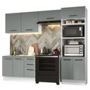 Ver imagem 3 de Armário de  Cozinha Completa 270cm Branco/Cinza Agata Madesa 08