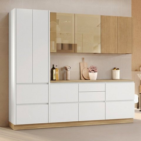 Cozinha Rainha 5 Peças 8 Portas com Rodapé 100% MDF