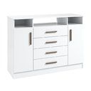 Ver imagem 2 de Cômoda Sapateira Grande 2 Portas 4 Gavetas com Nichos para Quarto Corrediças Telescópicas Design Mod