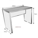 Ver imagem 3 de Escrivaninha Mesa Escritório 100CMX47CM 100cm Branca e Cinza Cristal