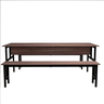 Conjunto Mesa Refeitório 6 Lugares com Banco Separado Copa:carvalho/preto - 2