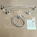 Ver imagem 6 de Jogo Acessorios Cromado Kit Banheiro Aço Inox 4 Peças Papeleira Cabide Suporte Porta Toalha Argola