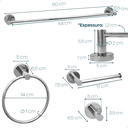 Ver imagem 5 de Jogo Acessorios Cromado Kit Banheiro Aço Inox 4 Peças Papeleira Cabide Suporte Porta Toalha Argola