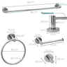Jogo Acessorios Cromado Kit Banheiro Aço Inox 4 Peças Papeleira Cabide Suporte Porta Toalha Argola - 5