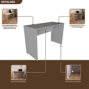 Ver imagem 7 de Escrivaninha Mesa Escritório 110cmx47cm 110cm Cinza Cristal