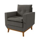 Ver imagem 2 de Poltrona Decorativa com Pillow Top e Base em Madeira Zeus