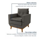 Ver imagem 5 de Poltrona Decorativa com Pillow Top e Base em Madeira Zeus