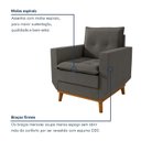 Ver imagem 4 de Poltrona Decorativa com Pillow Top e Base em Madeira Zeus