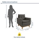 Ver imagem 3 de Poltrona Decorativa com Pillow Top e Base em Madeira Zeus