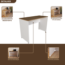 Ver imagem 7 de Escrivaninha Mesa Escritório 110cmx47cm 110cm Branca E Carvalho Mel
