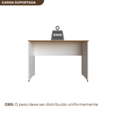 Ver imagem 4 de Escrivaninha Mesa Escritório 110cmx47cm 110cm Branca E Carvalho Mel