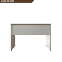 Ver imagem 6 de Escrivaninha Mesa Escritório 110cmx47cm 110cm Branca E Carvalho Mel