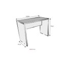 Ver imagem 3 de Escrivaninha Mesa Escritório 110cmx47cm 110cm Preto E Branca