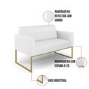 Ver imagem 6 de Sofá Namoradeira Base Industrial Dourado Marisa Corino Branco D03 - D'Rossi