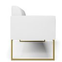Ver imagem 4 de Sofá Namoradeira Base Industrial Dourado Marisa Corino Branco D03 - D'Rossi