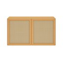 Ver imagem 4 de Armário Aéreo 120cm em Madeira Maciça e Rattan Magna Kids Casatema MadeiraOriginals Marrom/Mel