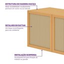 Ver imagem 5 de Armário Aéreo 120cm em Madeira Maciça e Rattan Magna Kids Casatema MadeiraOriginals Marrom/Mel