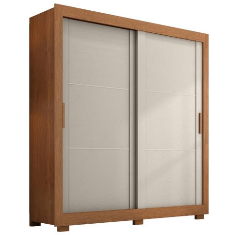 Guarda Roupa Casal 2 Portas de Correr 4 Gavetas Titan 196 cm Cinamomo Areia Zanz