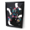 Quadro Grafite Boneco Kawns Preto Moldura e Vidro - 1