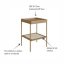 Ver imagem 6 de Mesa Lateral Quadrada C/ Prateleira 43cm Palhinha Pé Metal Oslo Artesano | Hanover/dourado
