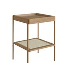 Ver imagem 5 de Mesa Lateral Quadrada C/ Prateleira 43cm Palhinha Pé Metal Oslo Artesano | Hanover/dourado