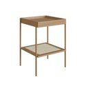 Ver imagem 4 de Mesa Lateral Quadrada C/ Prateleira 43cm Palhinha Pé Metal Oslo Artesano | Hanover/dourado