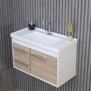 Ver imagem 5 de Kit Armário para Banheiro 60cm Mdf com Cuba + Espelheira - Potenza Berlin