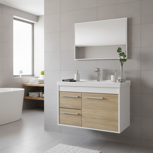 Kit Armário para Banheiro 60cm Mdf com Cuba + Espelheira - Potenza Berlin