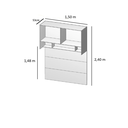 Ver imagem 4 de Módulo Aéreo para Cama de Casal Mdf Altezza Trend Belmax:freijó/off White