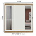 Ver imagem 3 de Guarda-roupa Casal Madesa Kansas 3 Portas de Correr com Espelhos 3 Gavetas