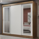 Ver imagem 1 de Guarda-roupa Casal Madesa Kansas 3 Portas de Correr com Espelhos 3 Gavetas