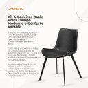 Ver imagem 5 de Kit Cadeira de Jantar Basic 4 Unidades White Arrow Preta