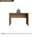 Ver imagem 4 de Escrivaninha Mesa Escritório 100% MDF 130CMX47CM 130cm Carvalho Mel Bege
