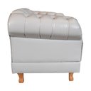 Ver imagem 3 de Poltrona Decorativa Chesterfield Duque Corano Bege Capitonê Retrô Para Sala, Tv, Estar, Recepção